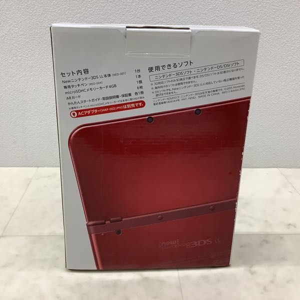 1円〜 動作確認/初期化済 newニンテンドー3DS LL RED-001 メタリック