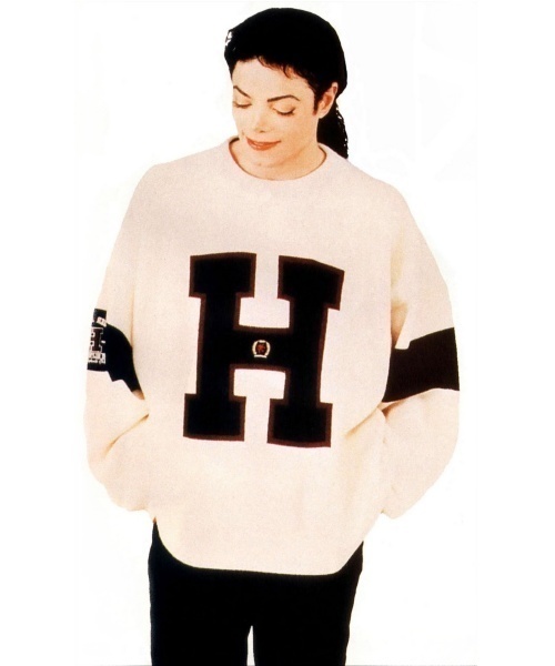 希少! トミーヒルフィガー Michael jackson 着用モデル1995年型 クルーネック セーター クリームホワイト ウール オーバーサイズ 未使用_画像7