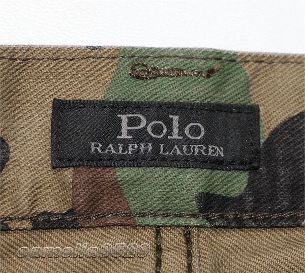 Polo Ralph Lauren Polo Ralph Lauren Sullivan стрейч тонкий 5 карман джинсы зеленый камуфляж камуфляж W34 талия 92cm не использовался 