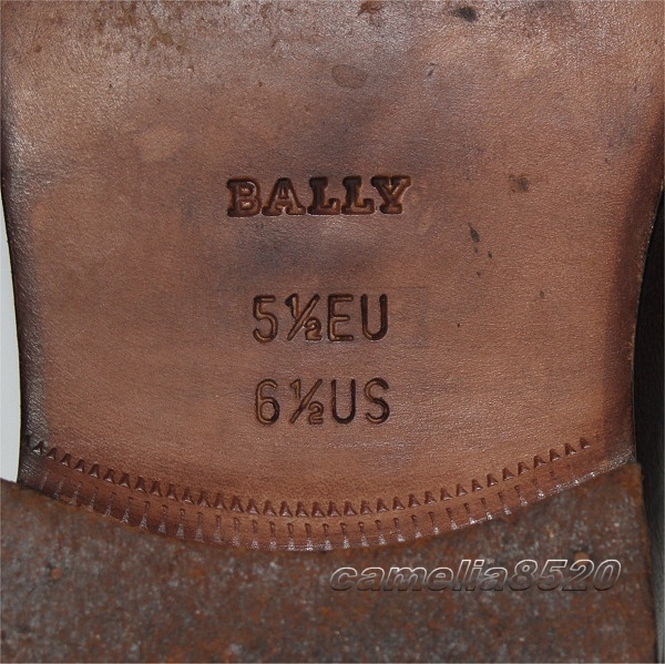 BALLY バリー SABO ショートブーツ サイドジップ 茶色 ブラウン レザー 本革 US6.5 / EU5.5 約24.5cm イタリア製 中古 美品_画像5
