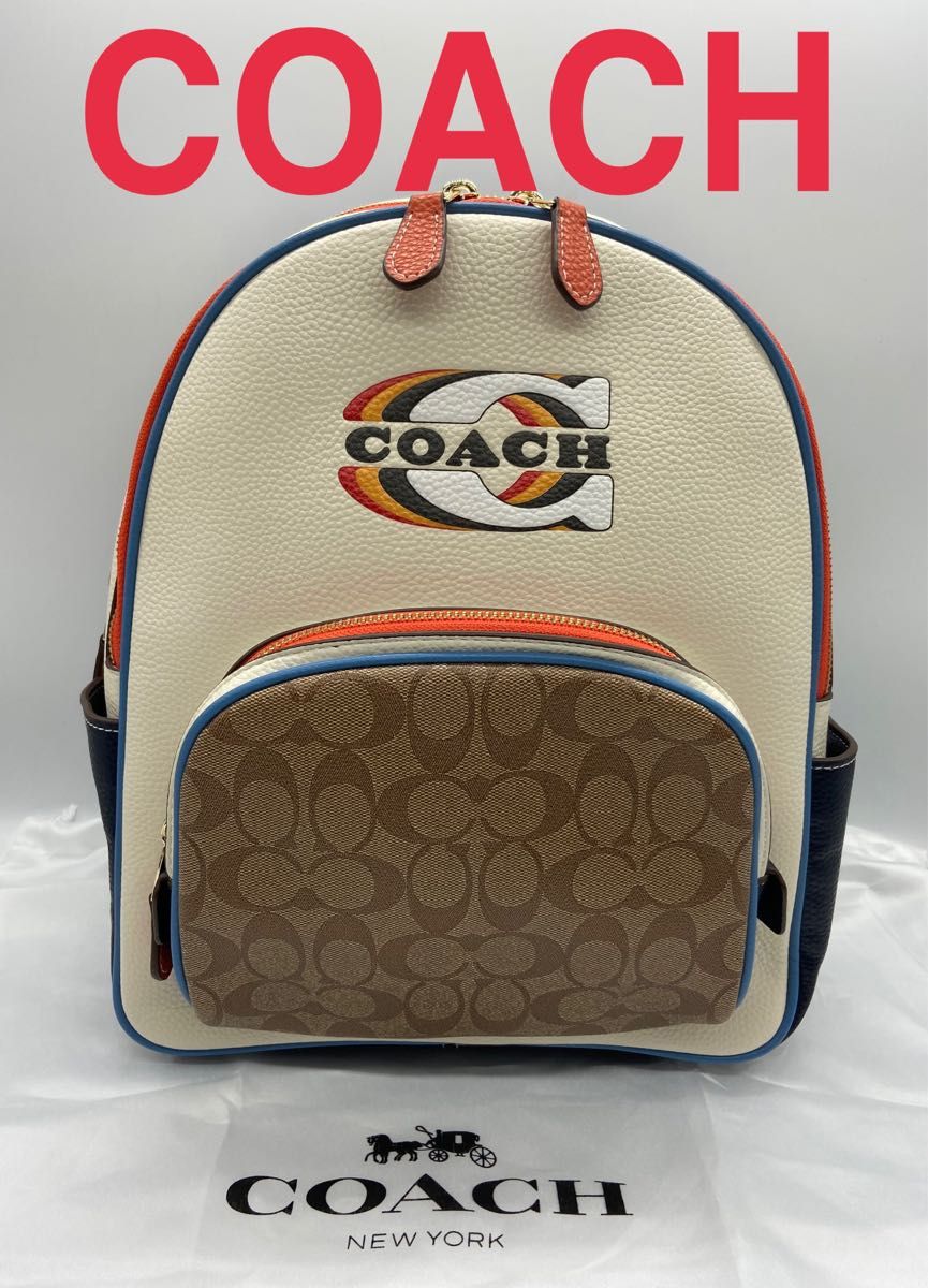 新品 COACH コートバックパック・シグネチャー キャンバス ディテール