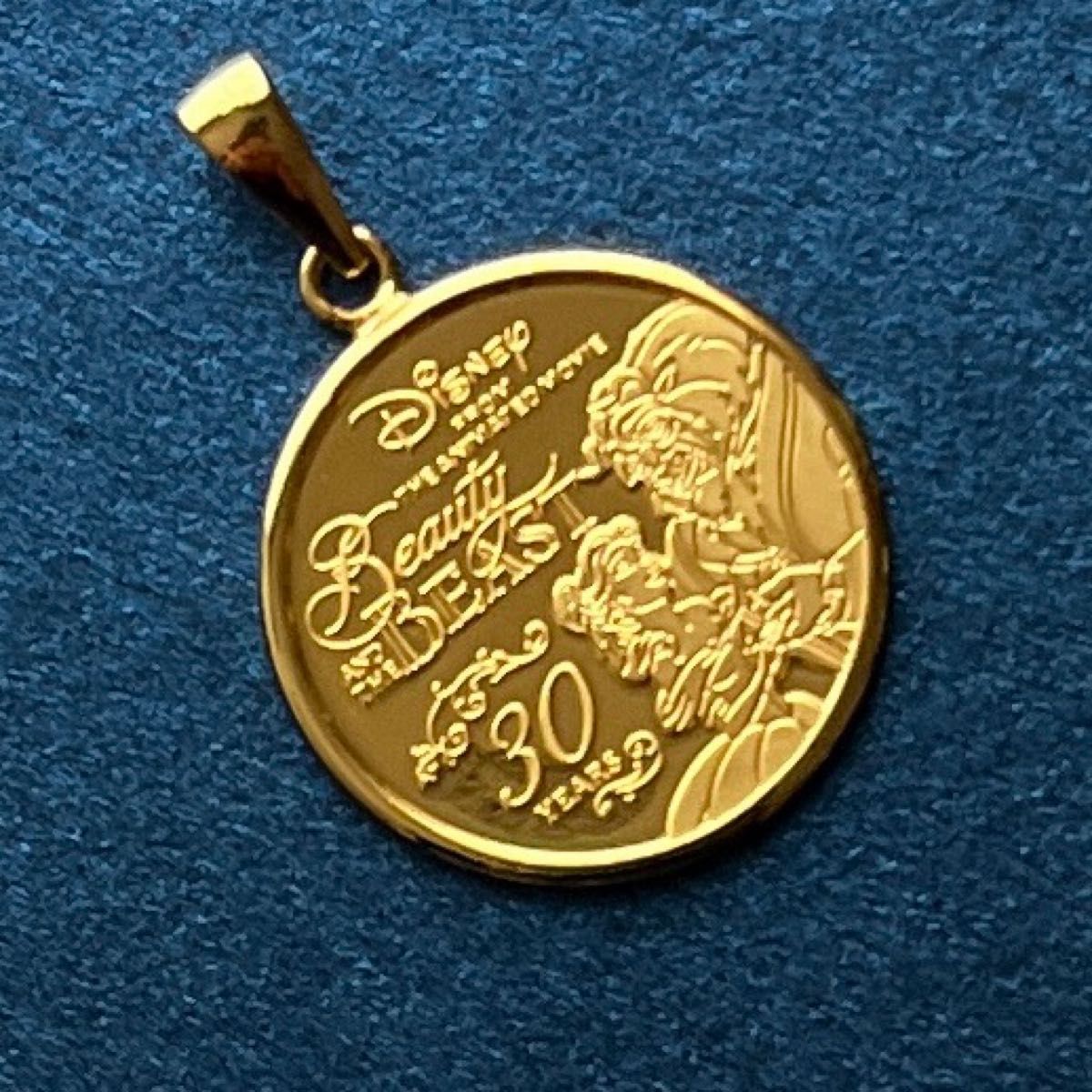 未使用 美女と野獣 1/10oz 限定品 純金コインペンダント K24ネックレストップ K24純金外枠 金貨 QVC 24金