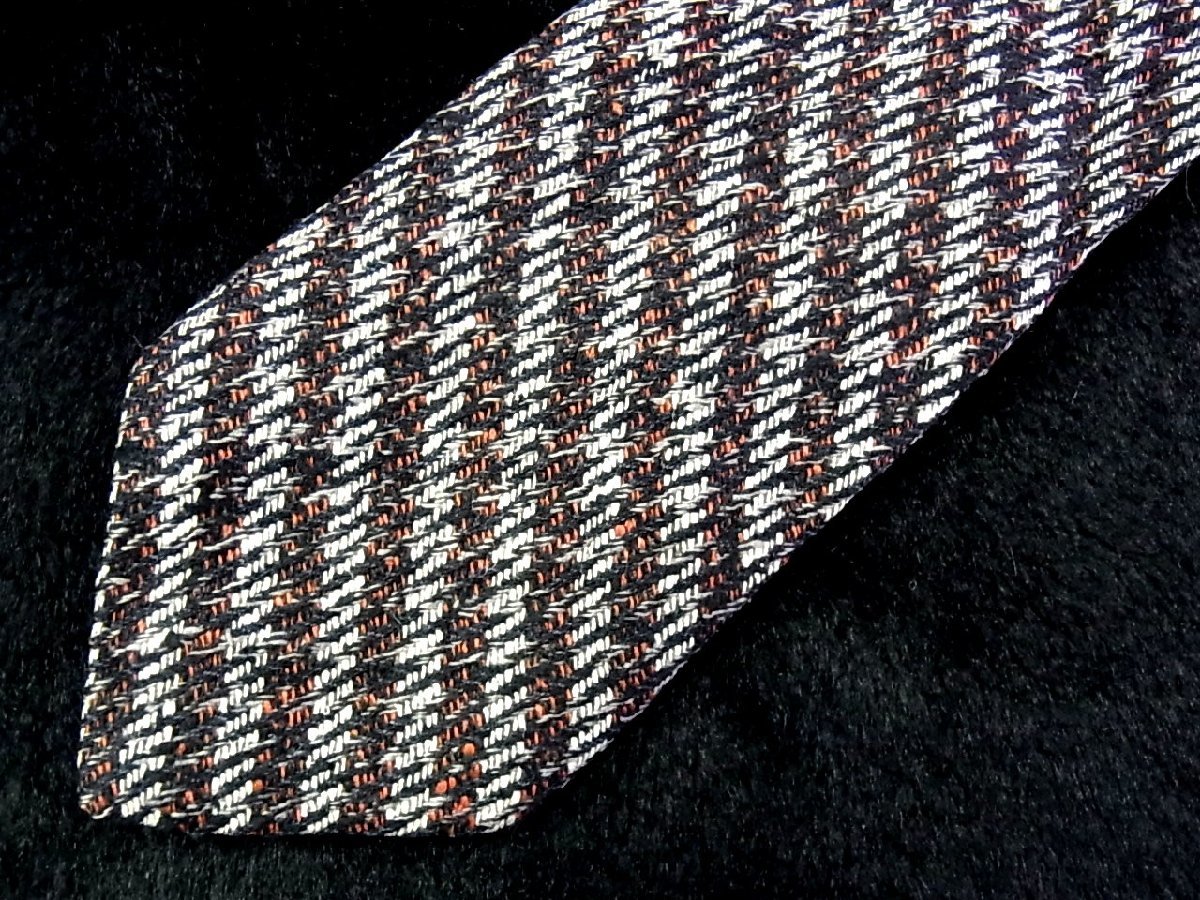 cw02027[ шерсть земля шелк 100%] Issey Miyake [ полоса ] галстук 