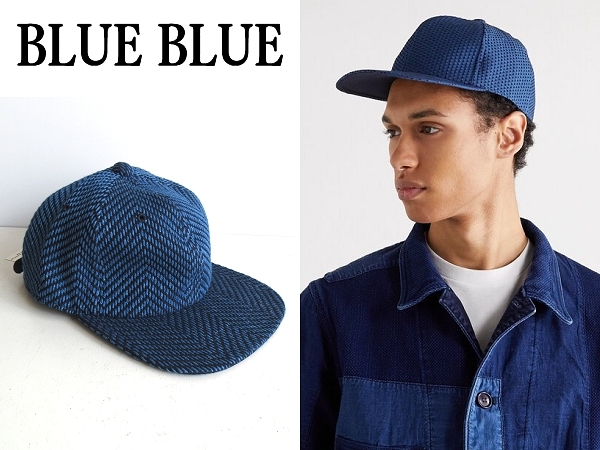 新品タグ付 BLUE BLUE JAPAN ブルーブルー インディゴ 太糸 刺子 サシコ ベースボールキャップ 帽子 FREE 藍色 日本製 INDIGO SASHIKO