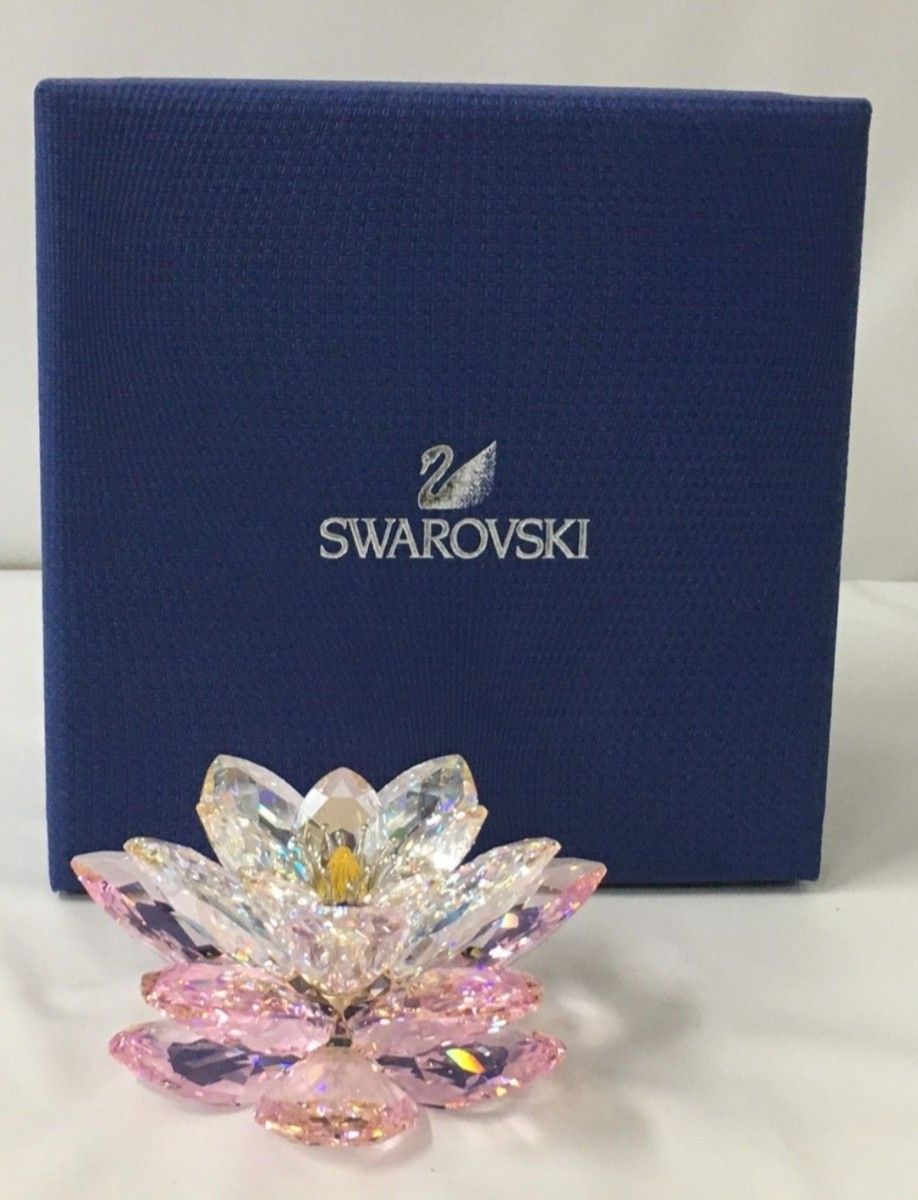 SWAROVSKI スワロフスキー 水蓮 ピンク 花 スイレン ロザリオ - 置物