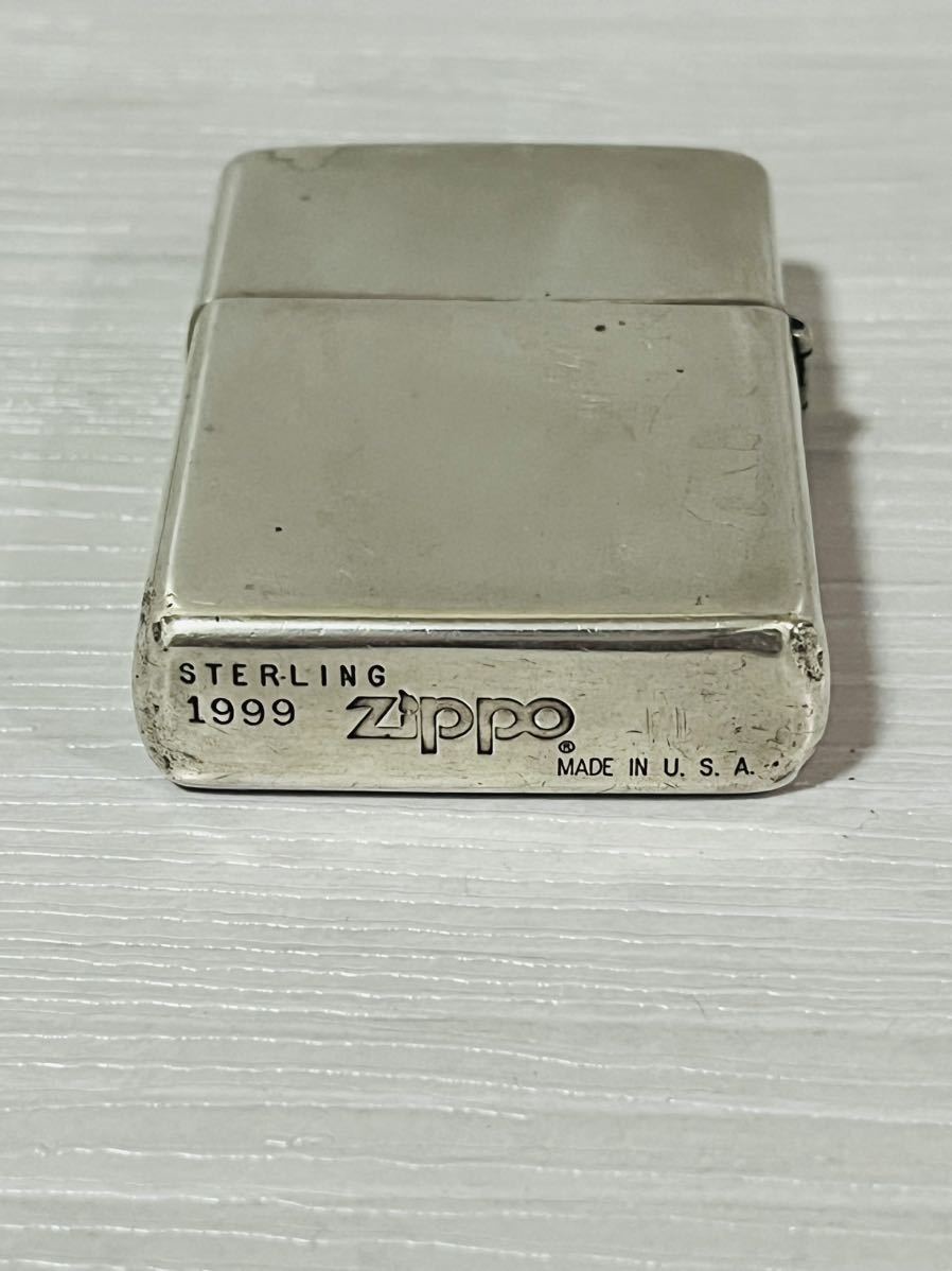 1円~ZIPPO ジッポーSTERLING SILVER スタリングシルバー ライター 1999年_画像4