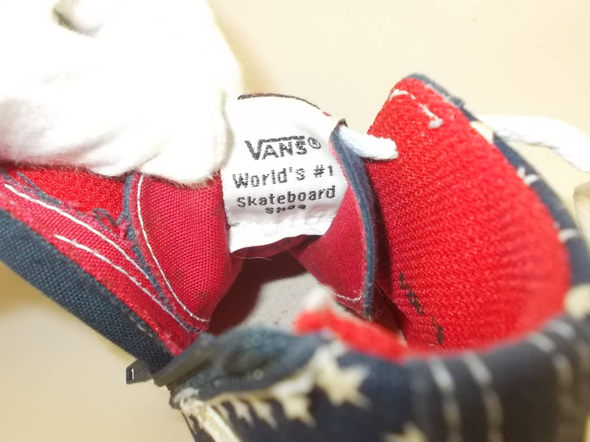 a559◆VANS SK8-HI 星条旗シューズ◆サイズ15cm 子供 キッズ バンズ スケハイ ハイカットシューズ 靴 90年代 オールド 古着_画像9