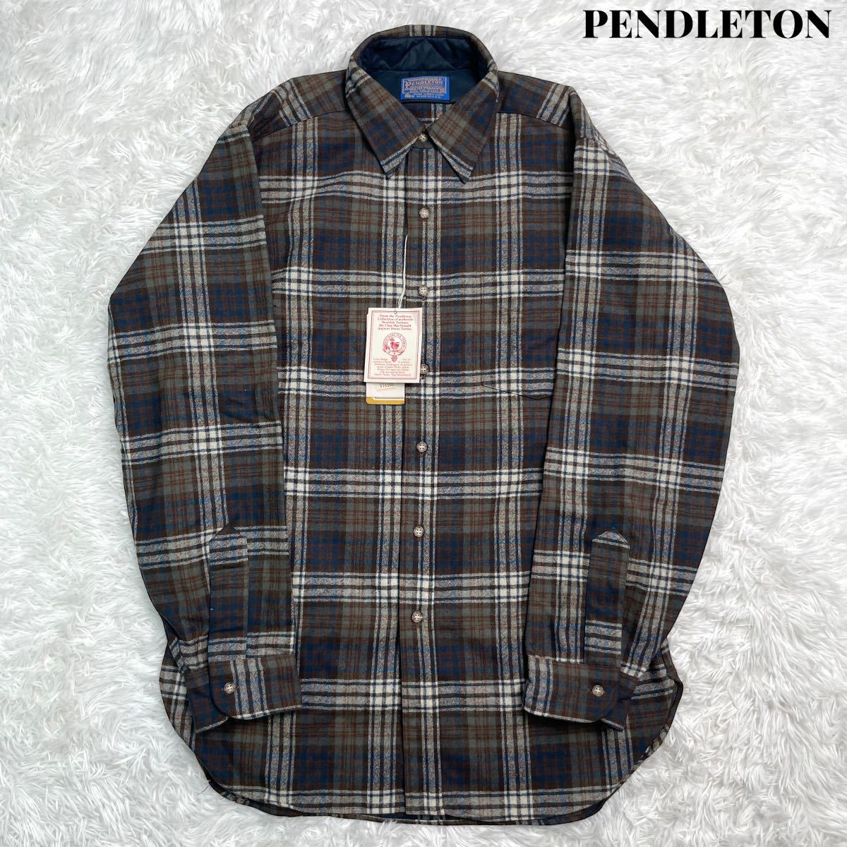 【新品】70s PENDLETON ペンドルトン ウール チェック シャツ M タグ付き 希少 USA製 ヴィンテージ