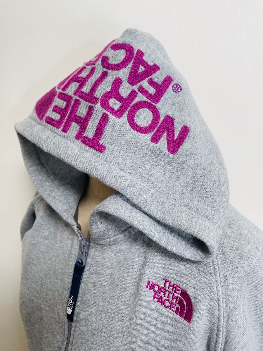 THE NORTH FACE ジップパーカー◎デカロゴ 濃ピンク×パープル 紫-