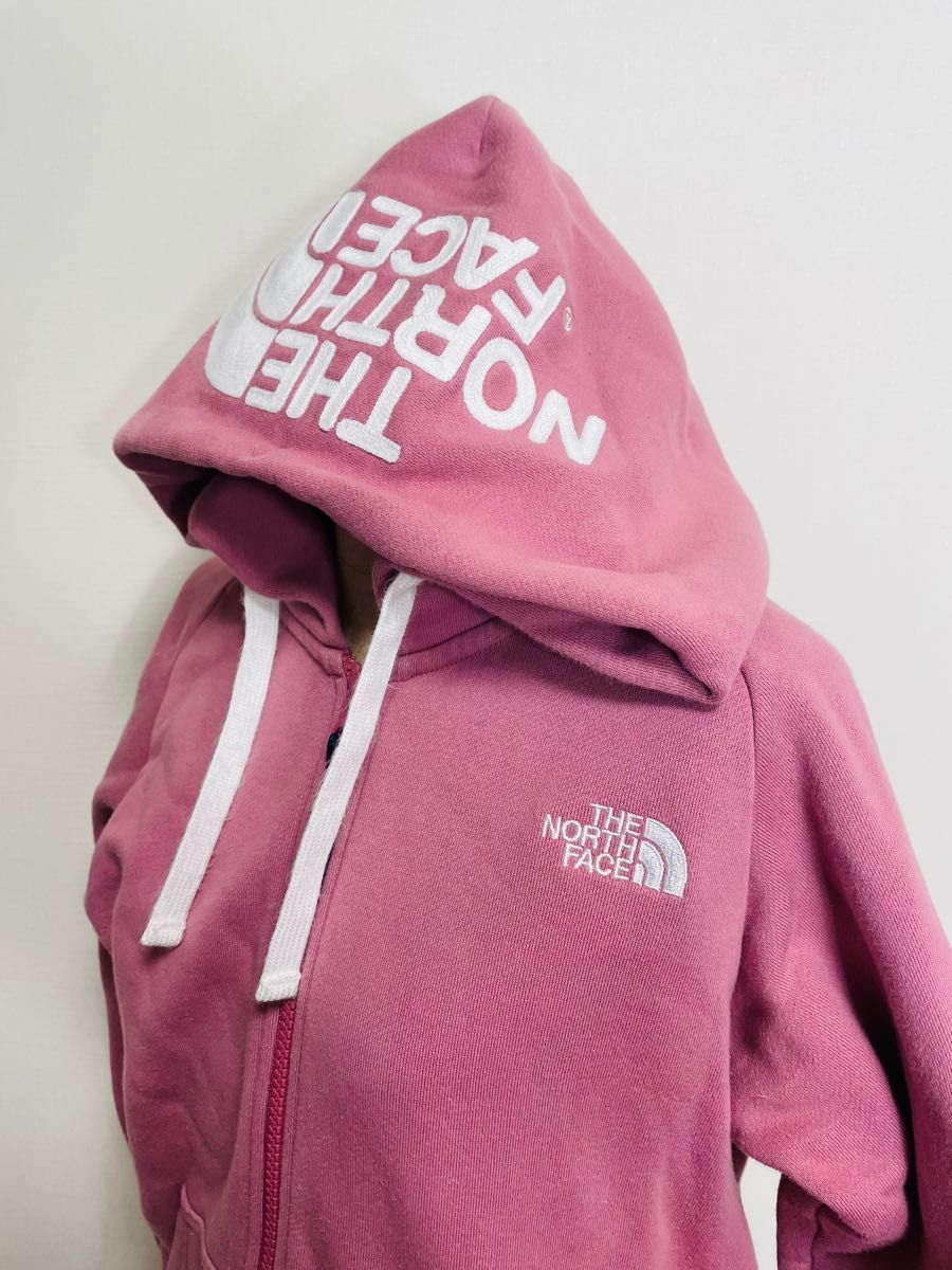 THE NORTH FACE ジップパーカー◎デカロゴ 濃ピンク×パープル 紫-