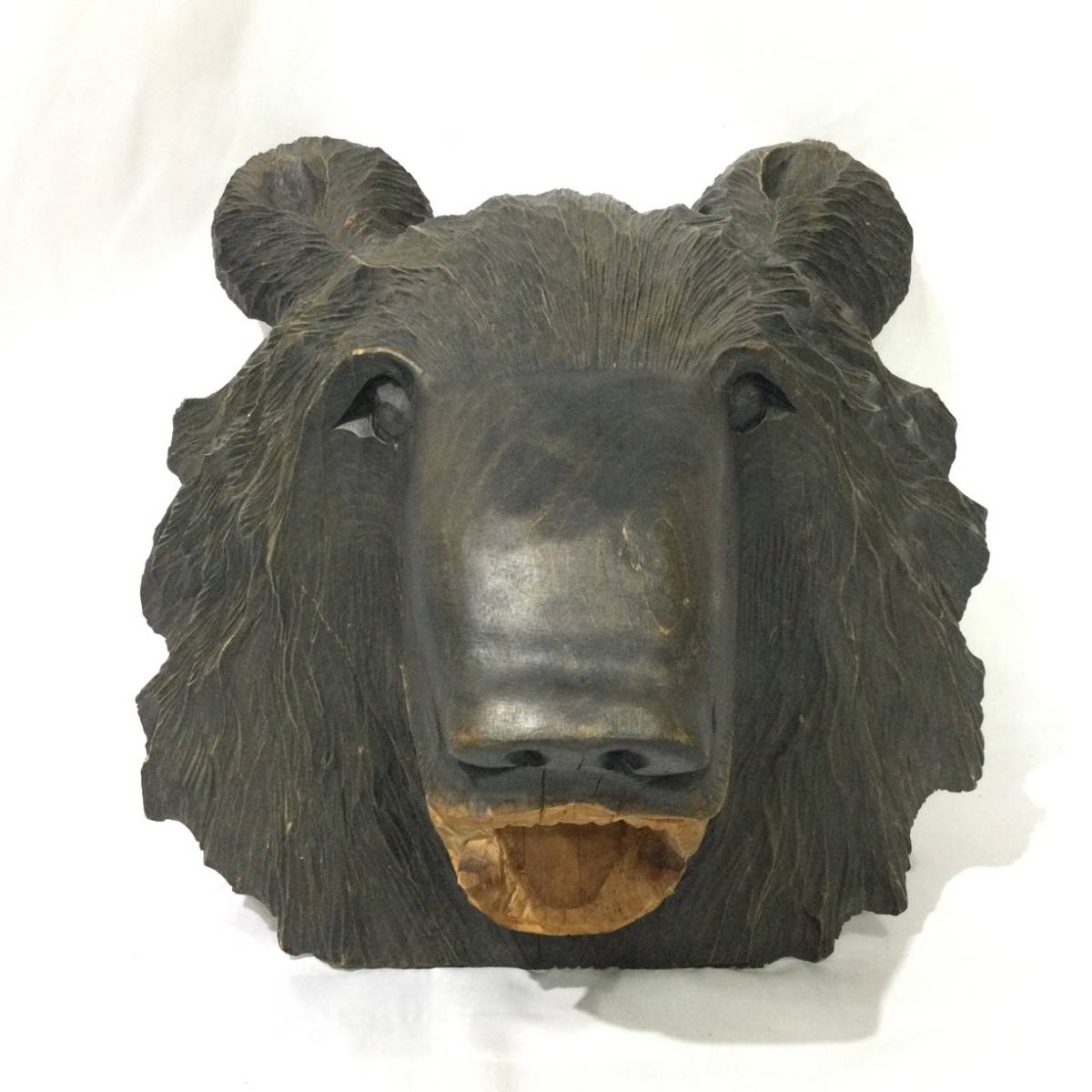彫刻 熊 木目 壁掛け - 彫刻