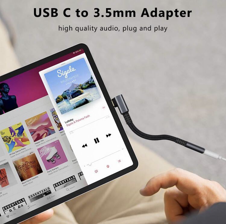 USB-C 3.5MM type c イヤホンジャック 変換 タイプCに対応　L_画像4