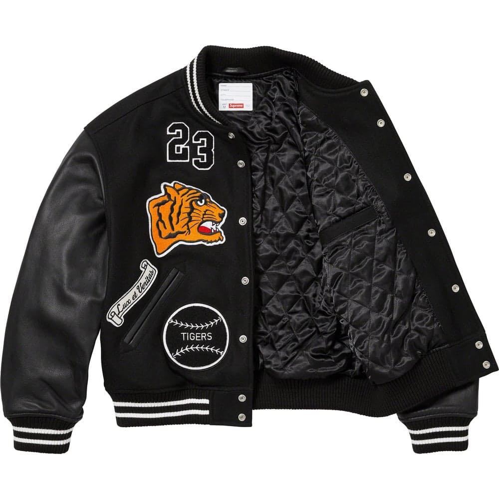 Supreme Tiger Varsity Jacket Black XLサイズ シュプリーム タイガー バーシティ ジャケット スタジャン Stadium ブラック_画像2