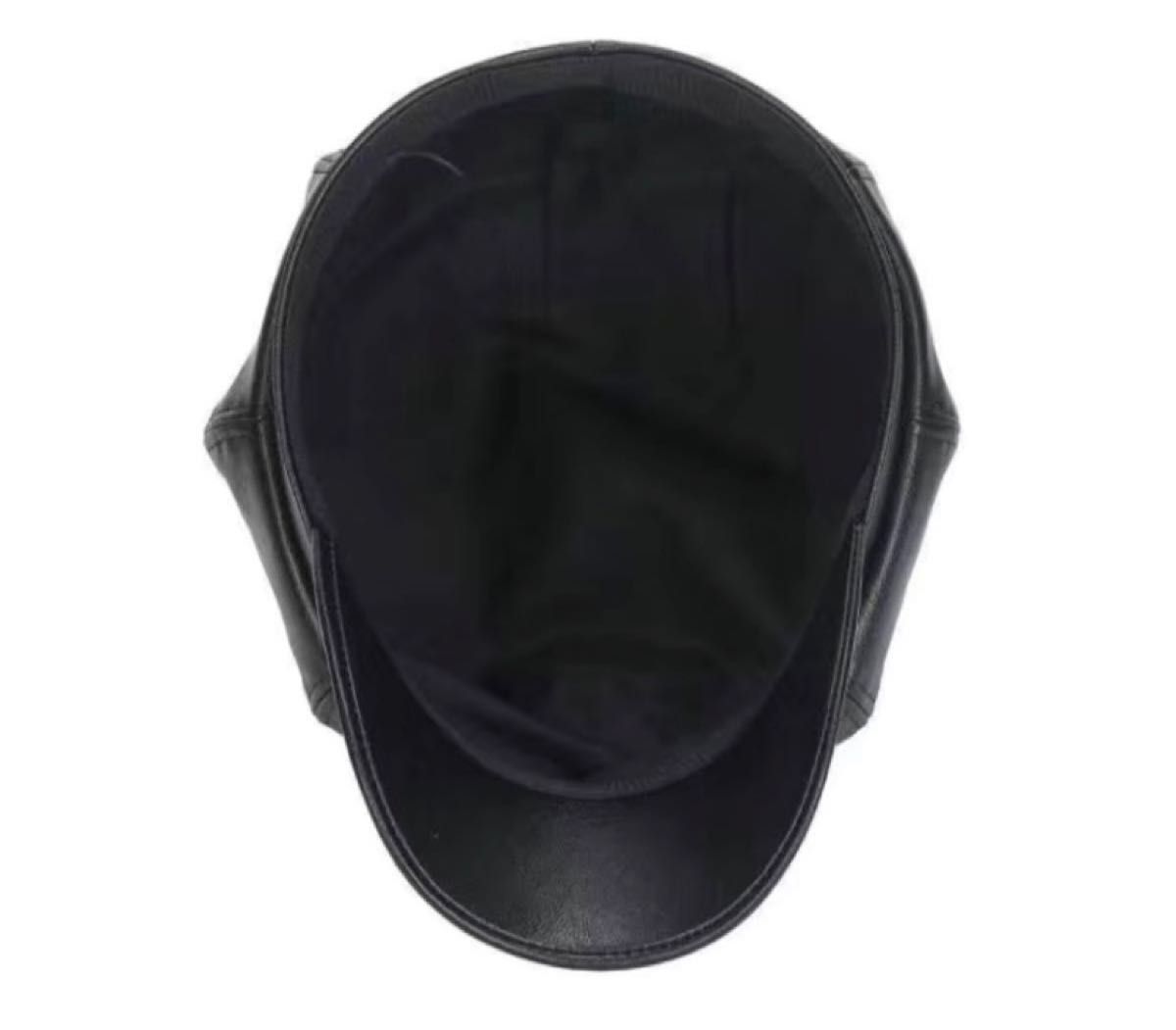 ブラックベレー帽 PU レザー 帽子 レディース オシャレ ファッション 小物 無地 シンプル 季節感 小顔効果 八角形 かわいい