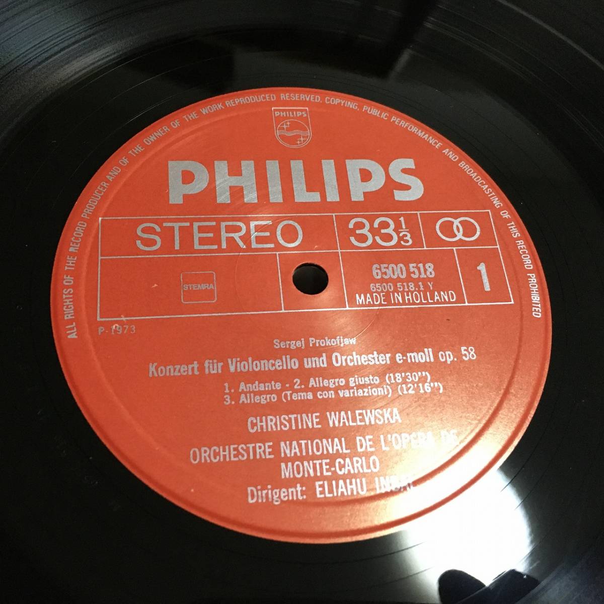 PHILIPS オランダ盤 ワレフスカ(Vc) プロコフィエフ＆ハチャトゥリアン：チェロ協奏曲 赤銀ラベル 初出_画像3