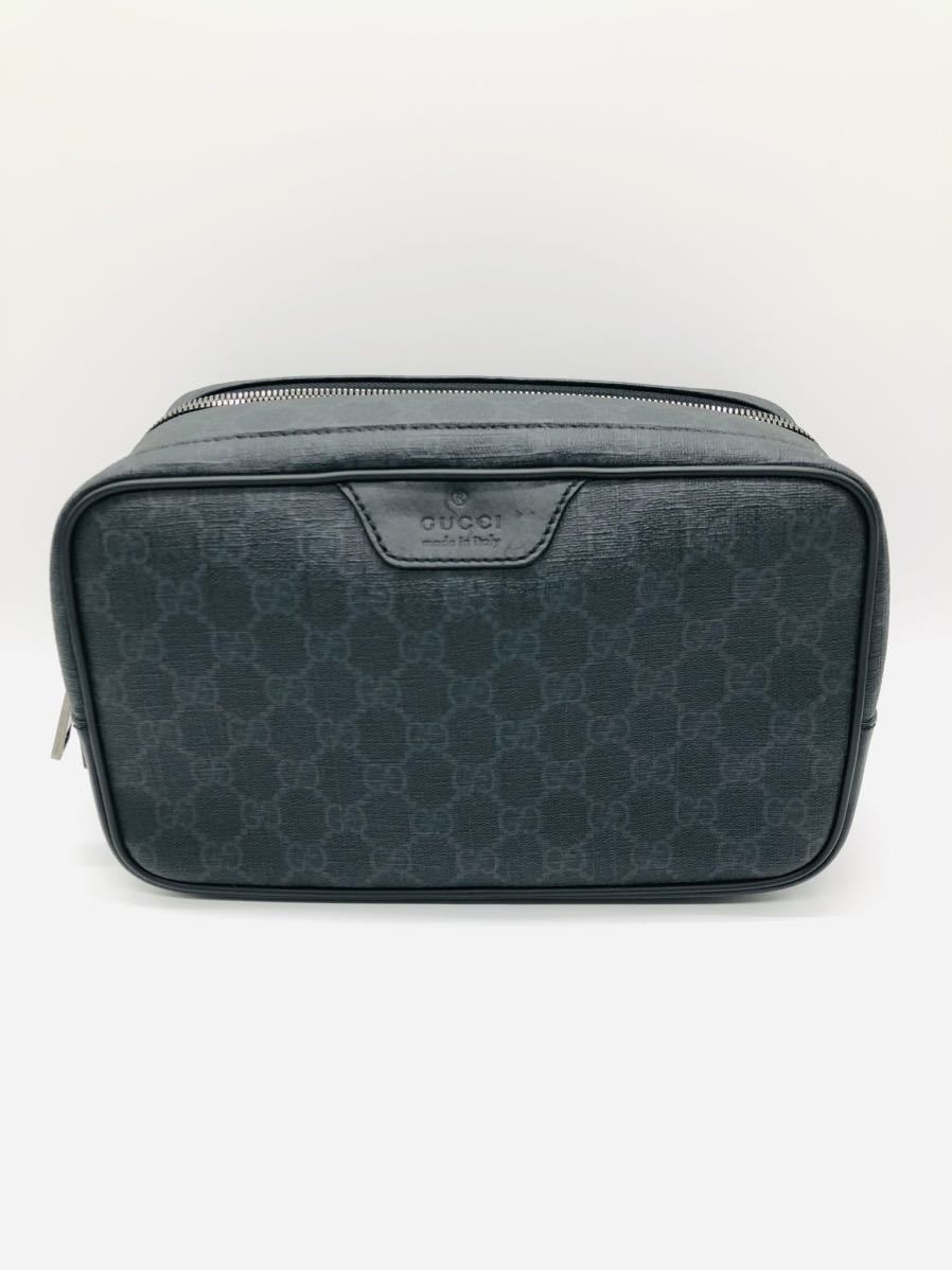 グッチ GUCCI バッグ ポーチ トイレタリーケース 化粧ポーチ GGスプリームキャンバス ブラック×グレー 368556 KGDHR 1078
