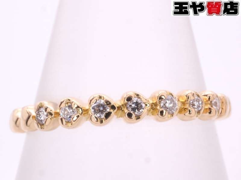 スタージュエリー 美品 ダイヤ0.05ct デザイン リング 11号弱 K18YG イエローゴールド_画像1