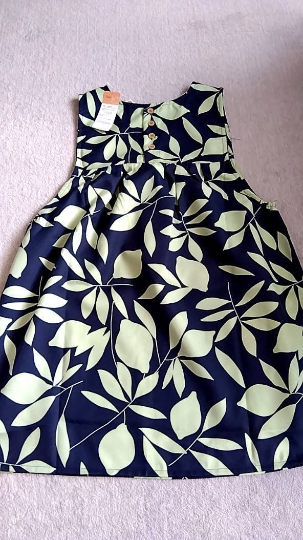  apron tunic LL 2L 3Lkashu cool navy blue green Northern Europe pattern new goods 
