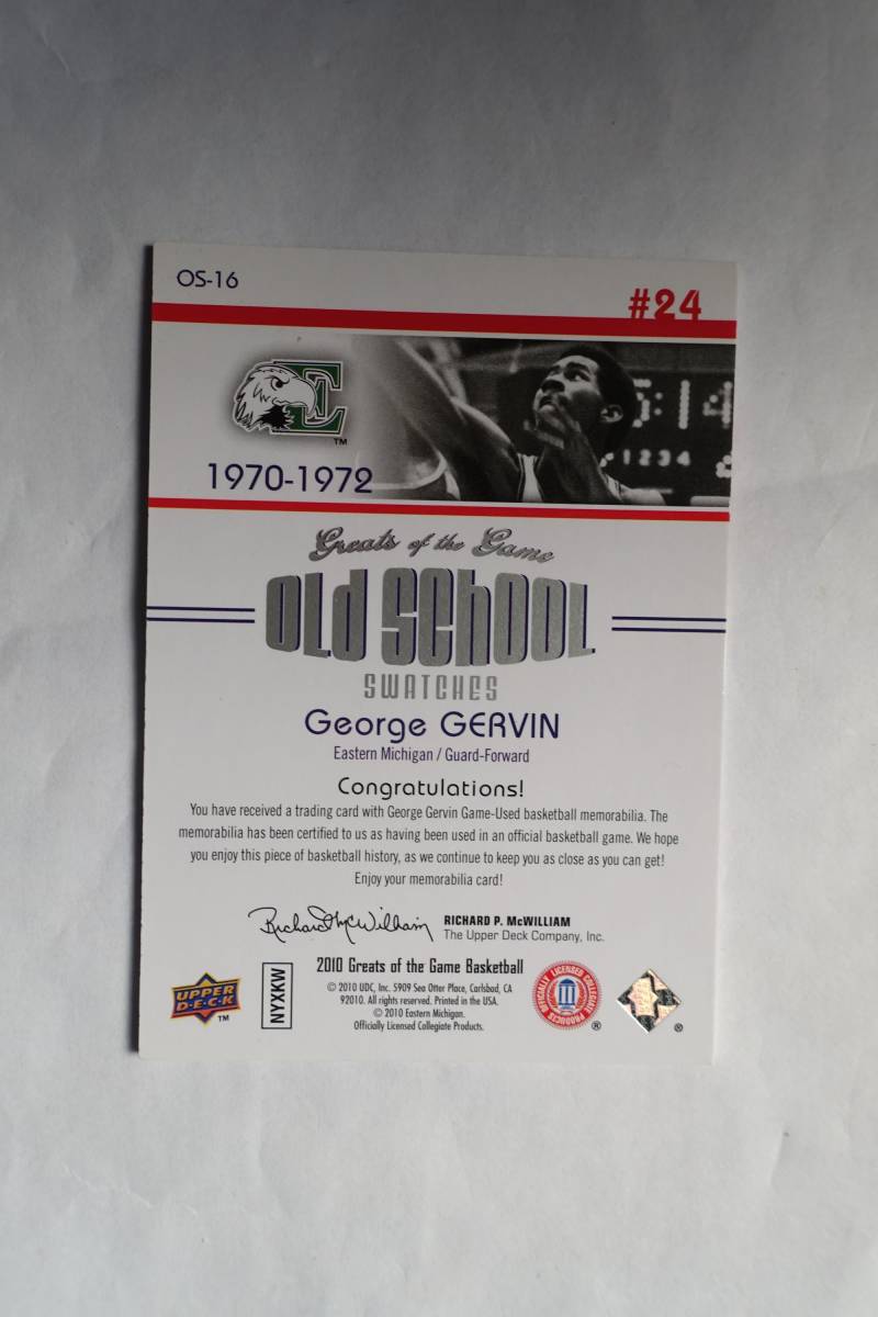 George Gervin 2009-10 Great of the Game Old School Swatches_画像2