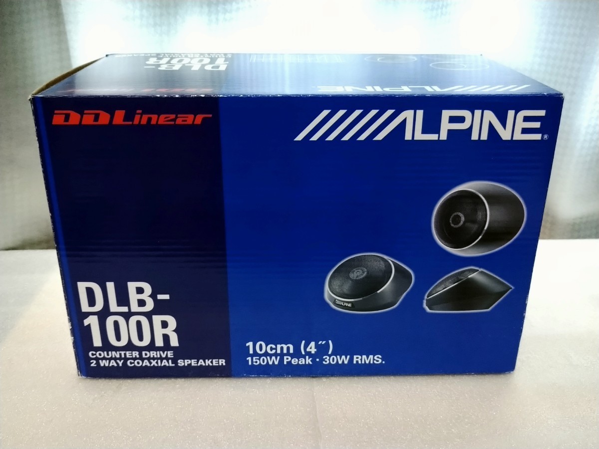 ALPINE DLB-100R COUNTER DRIVE 2WAY COAXIAL SPEAKER 10cm 150W 30W センタースピーカー コアキシャル 新品未使用品 アルパイン 5.1chなどの画像1