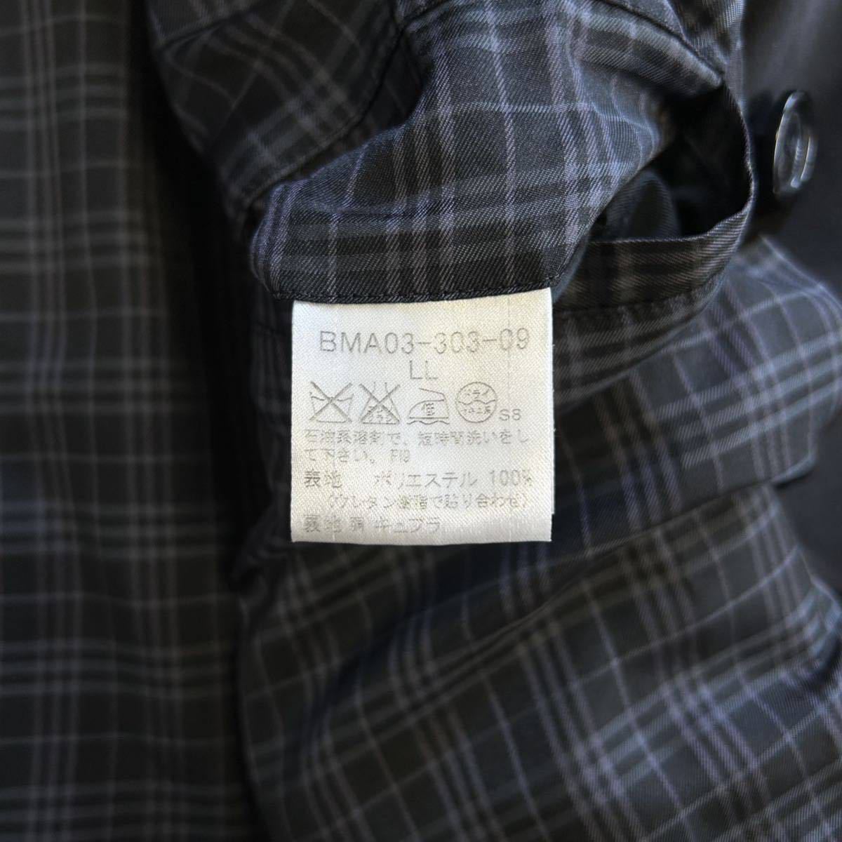 稀少LLサイズ!! 極美品 バーバリーブラックレーベル『不朽の名作』BURBERRY BLACK LABEL トレンチコート ロング丈 ノバチェック ベルト 黒_画像9