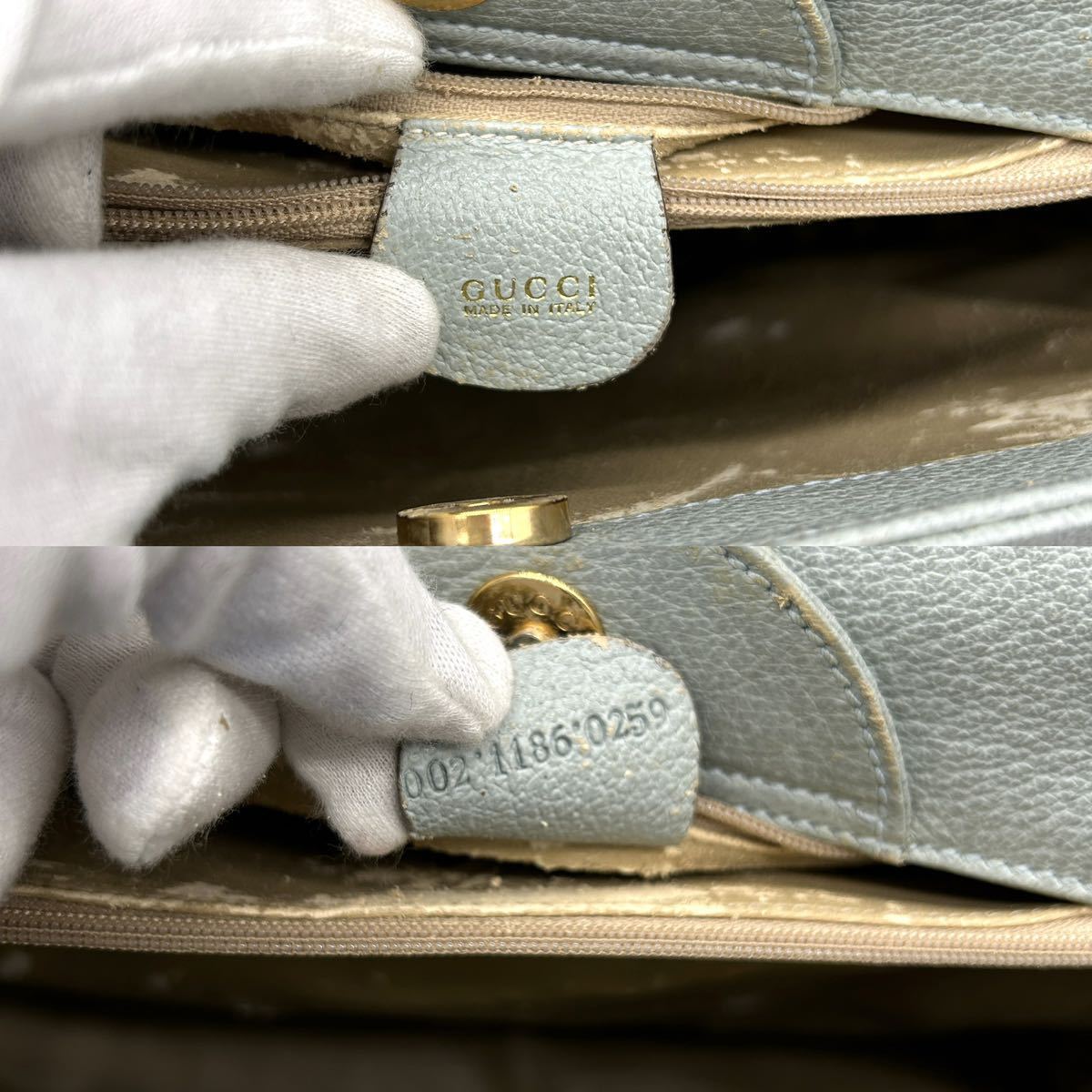 1円〜【稀少色】グッチ GUCCI バンブー トートバッグ ハンドバッグ ボストン レザー スエード レアカラー エメラルド 大容量 ヴィンテージ_画像10