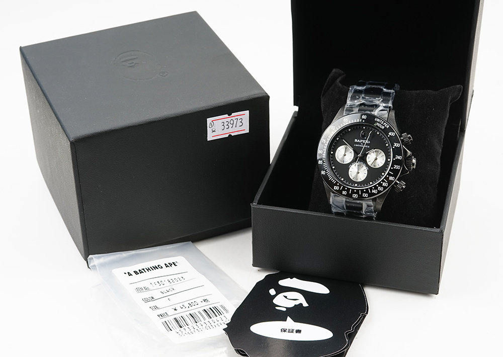【新品同様】A BATHING APE/ア・ベイシング・エイプ Bapex T003シリーズ 42mm クォーツ式 腕時計