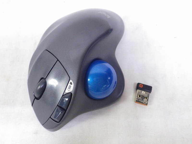 Tかま8991 Logicool/ロジクール トラックボール式 ワイヤレスマウス M570 USBレシーバー付 動作確認済み 無線マウス パソコン周辺機器_画像1