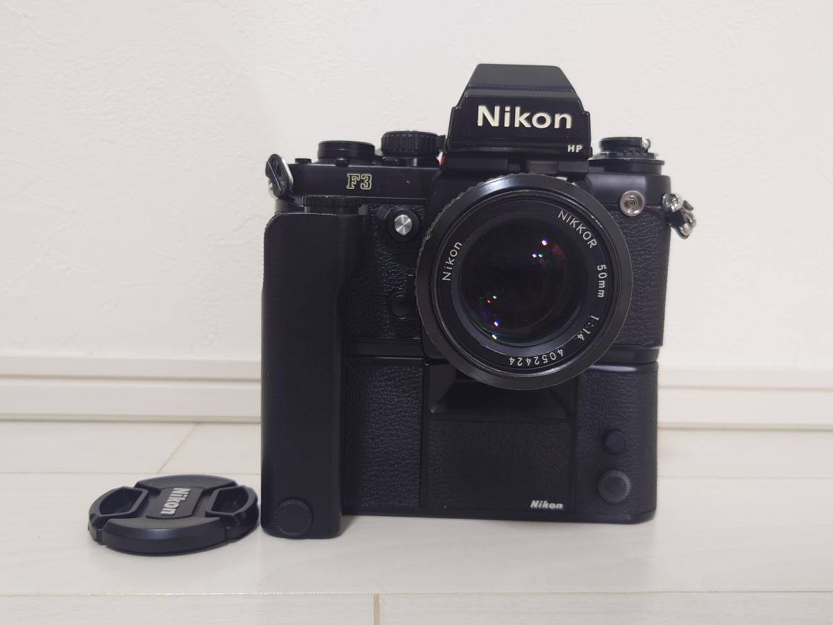 信頼 Nikon F3 HP + MD-4 + Ai 50mm f/1.4 Lens ニコン カメラ レンズ