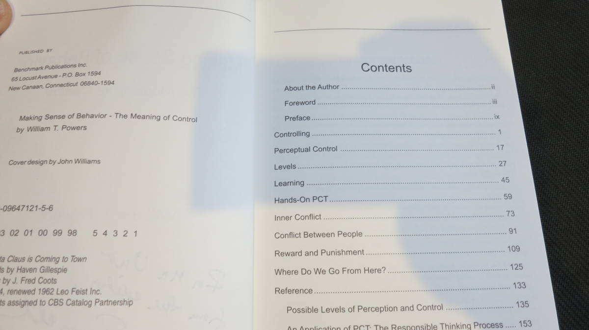 書籍　Making Sense of Behavior: The Meaning of Control 1998/8/1_画像3