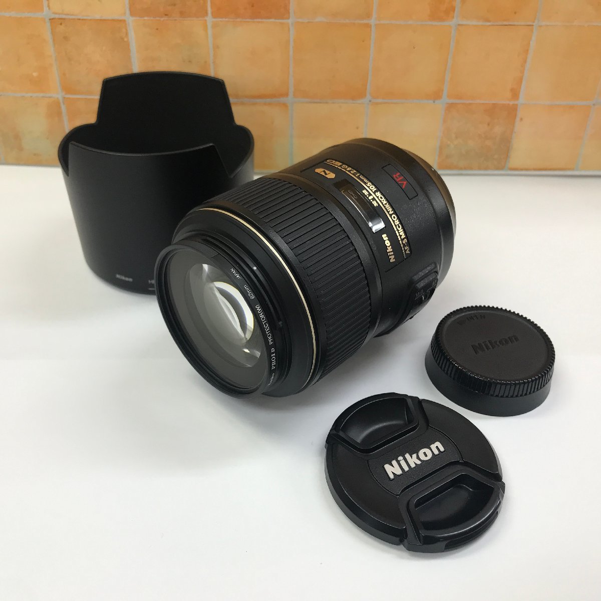 Nikon ニコン N AF-S MICRO NIKKOR 105mm 1:2.8G ED VR カメラレンズ フード付き 動作確認済み カメラ/904_画像1