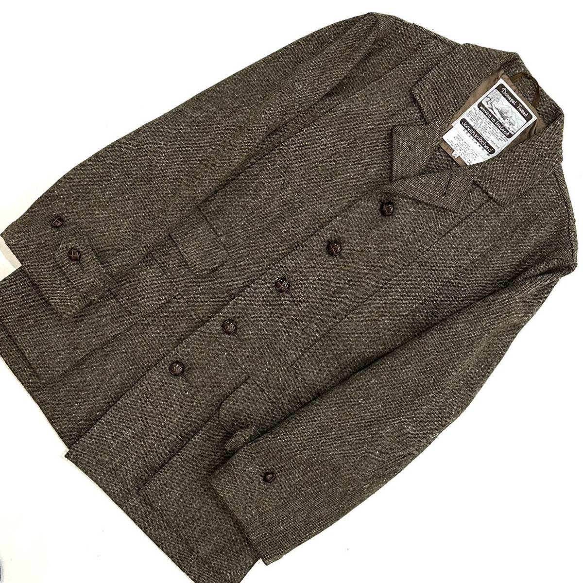 美品!!アイルランド製 Jonathan Richard Donegal Tweedウール100%ツイード ハンティング ジャケット(S)メンズ ブルゾン ノーフォーク_画像5