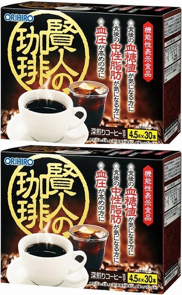 【機能性表示食品】2箱(60本)　オリヒロ 賢人の珈琲　食後の血糖値や中性脂肪が気になる方、血圧が高めの方に・・・。_2箱(60本)　