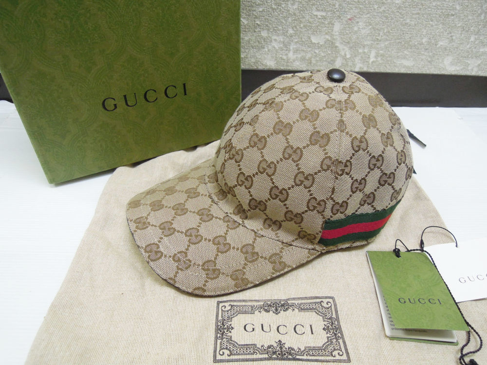 2608) GUCCI グッチ GGキャンバス ベースボールキャップ 帽子 シェリー