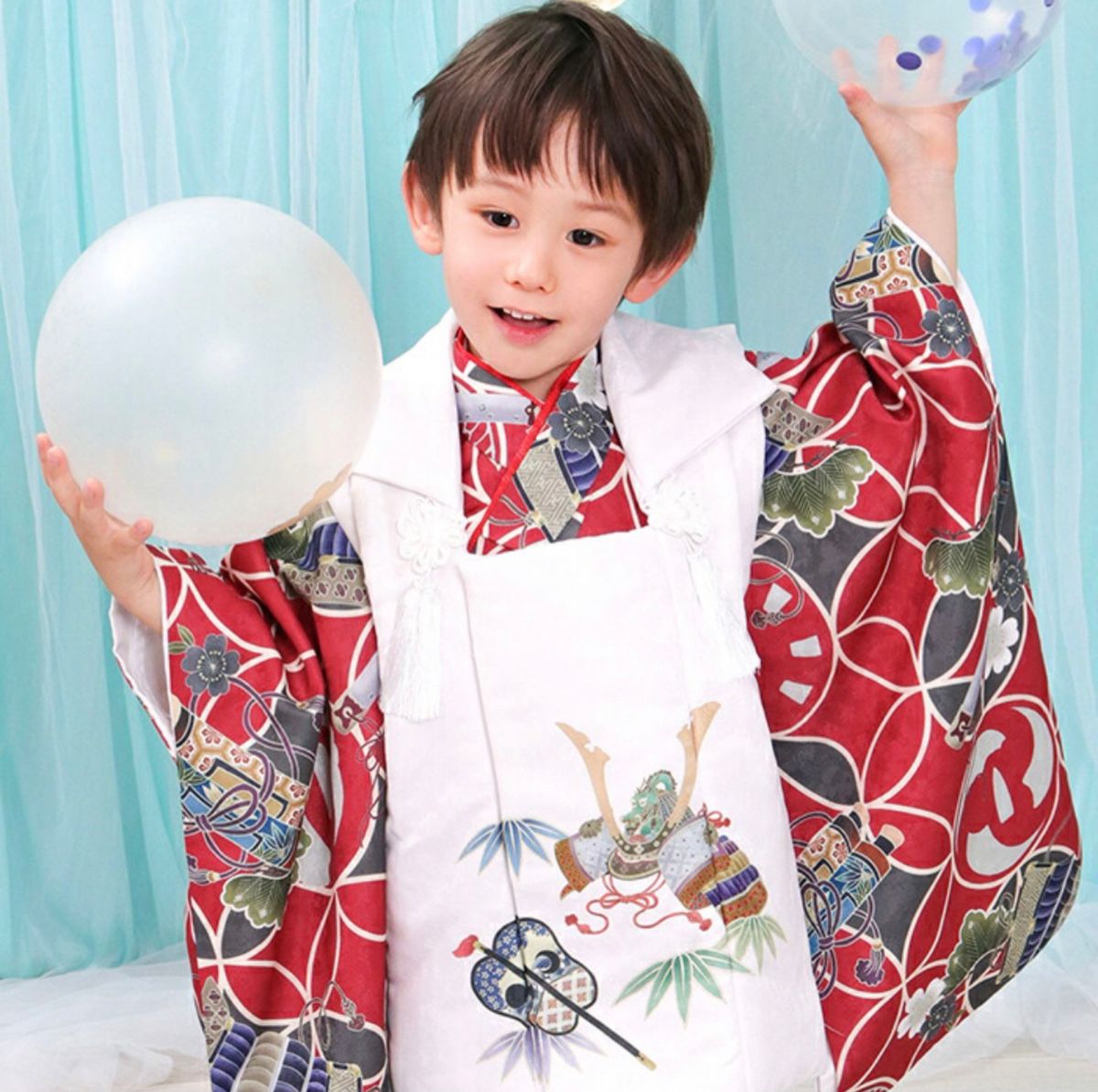 新品【七宝太刀×赤】七五三 着物 被布 3歳男の子 6点セット|PayPayフリマ