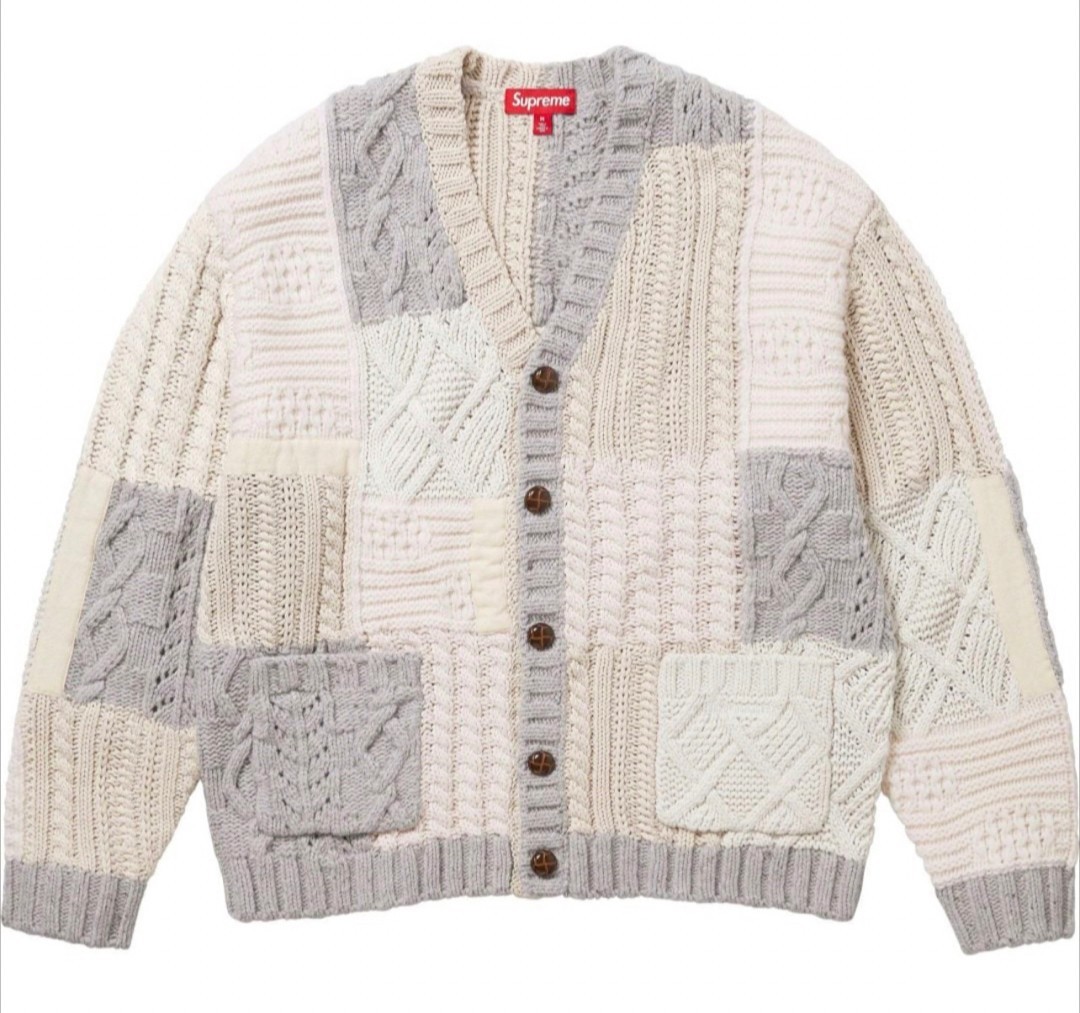 Supreme Patchwork Cable Knit Cardigan ニットカーディガン ケーブル編み_画像1