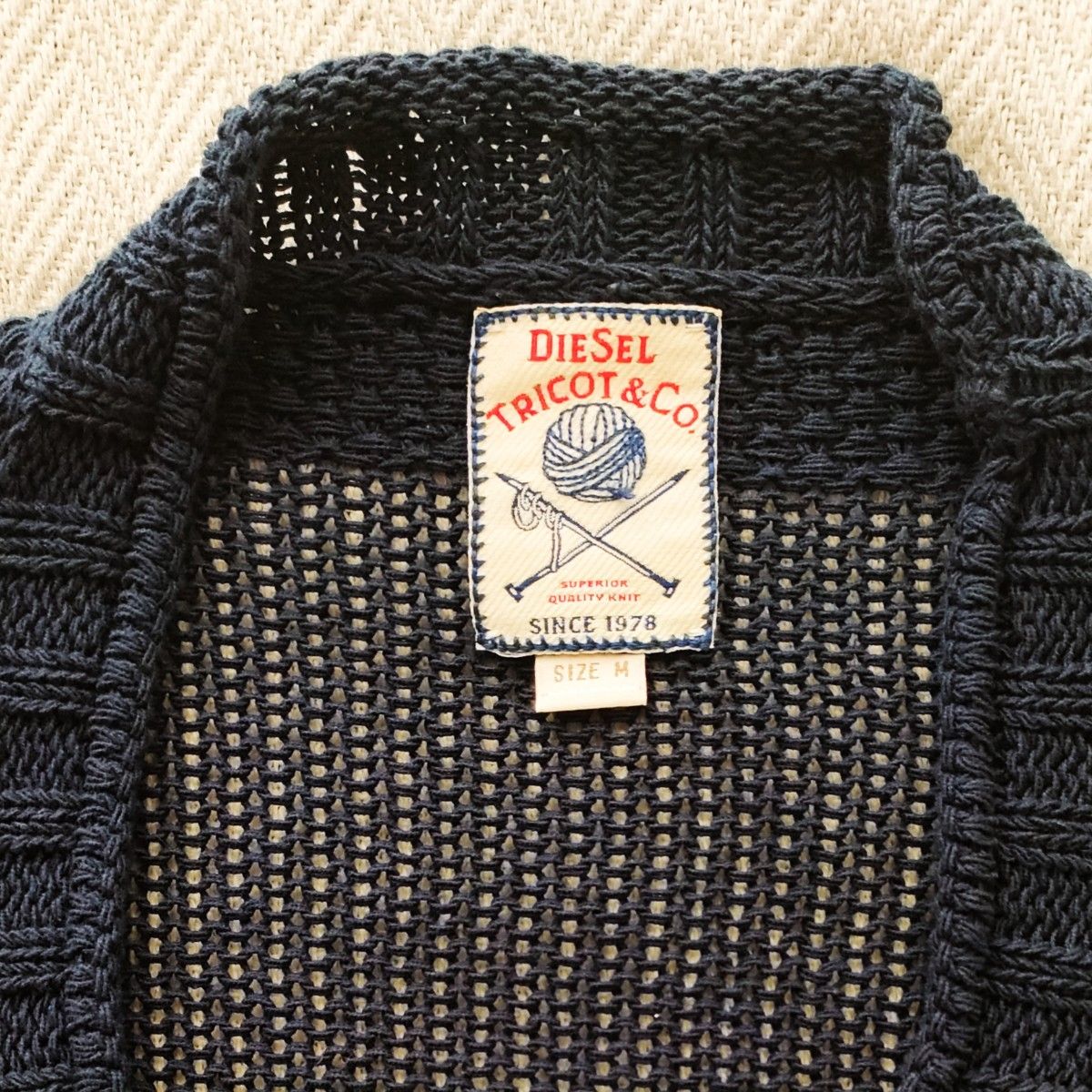 【美品】DIESELディーゼル TRICOT & CO CARDIGAN ニット 長袖カーディガン メンズM ネイビー 高級 レア