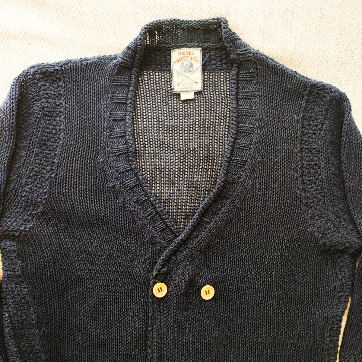 【美品】DIESELディーゼル TRICOT & CO CARDIGAN ニット 長袖カーディガン メンズM ネイビー 高級 レア