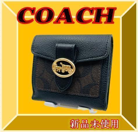 秋コーデ】COACH ブラック ミニ財布 シグネチャー ブラウン｜PayPayフリマ