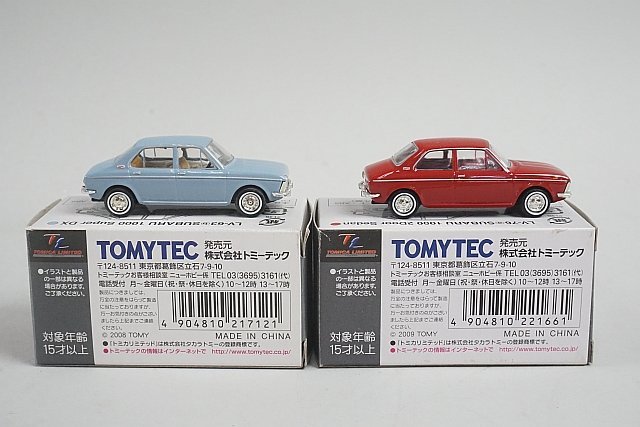 TOMICA トミカリミテッドヴィンテージ 1/64 Subaru スバル 1000 スーパーデラックス 水色 LV-63b / 赤 LV-76a 5周年 2点セット_画像3