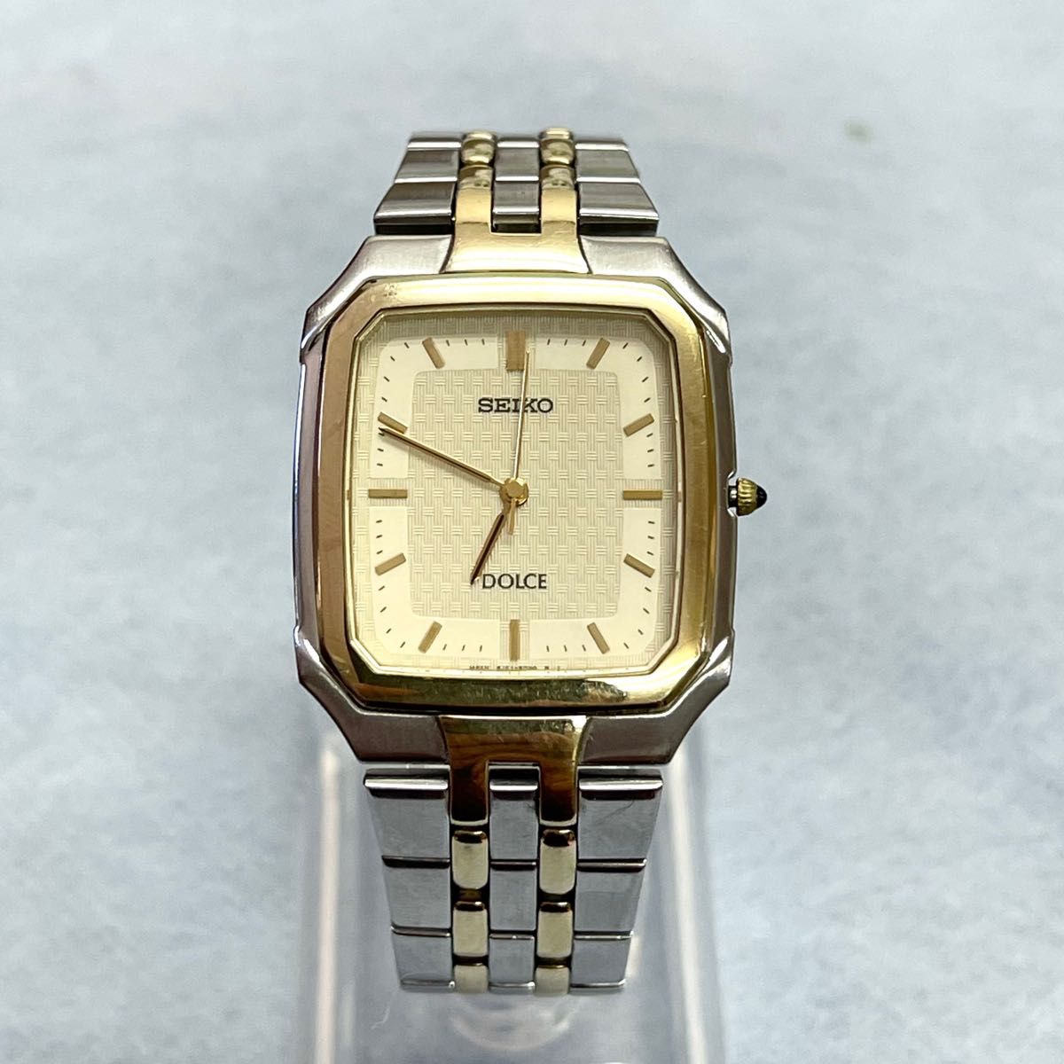 稼働 良品 SEIKO DOLCE コンビ スクエア カーブガラス 腕細め 稼働 良品 SEIKO DOLCE コンビ スクエア カーブガラス 腕細め