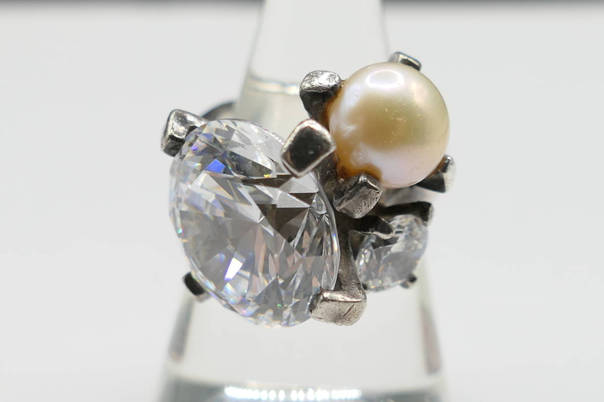 11 number e.mi- M zirconia pearl Stone ring ring scratch 