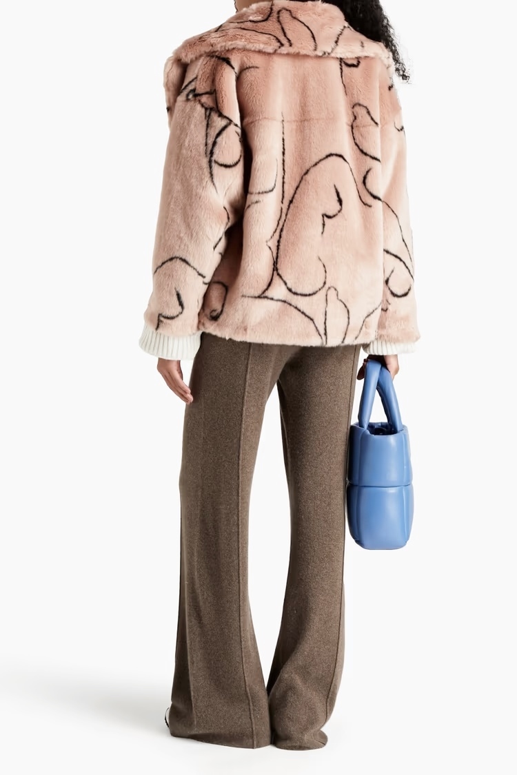  new goods JAKKE × Simone Brewster oversize fake fur coat pink collaboration UK10 US6 EUR38