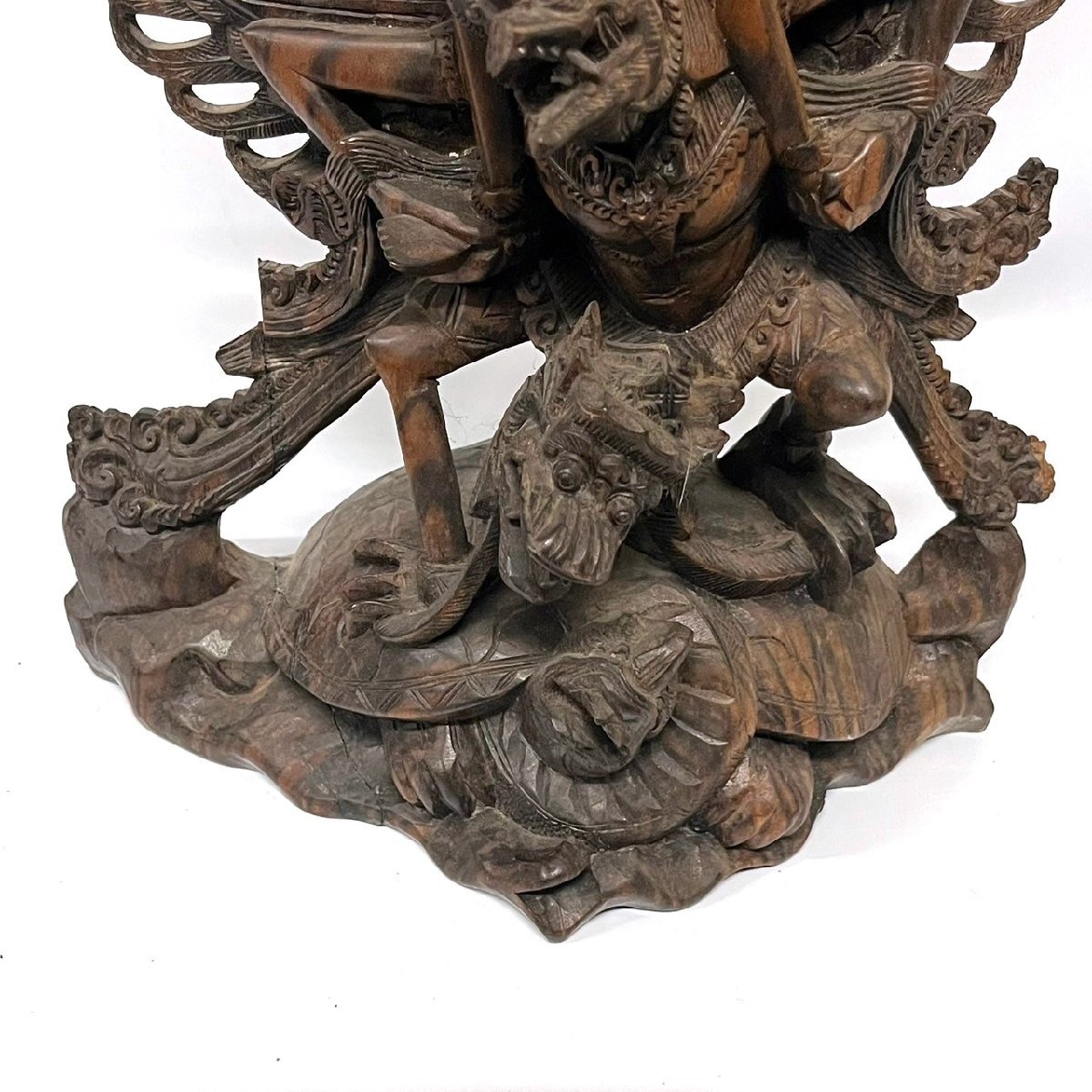 木彫り ヴィシュヌ ガルーダ 彫刻 インドネシア 仏像 102314w/T19（100）_画像8