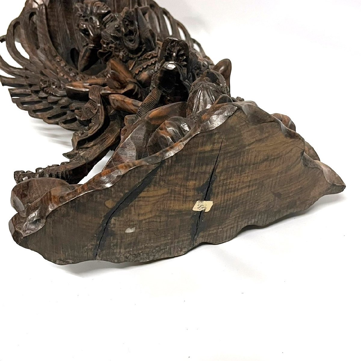 木彫り ヴィシュヌ ガルーダ 彫刻 インドネシア 仏像 102314w/T19（100）_画像5