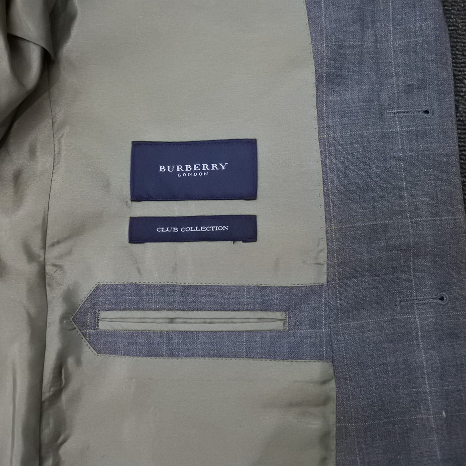 BURBERRY LONDON 段返り3ボタングレーウインドウペンスーツ(36R) バーバリーロンドン｜122_画像3