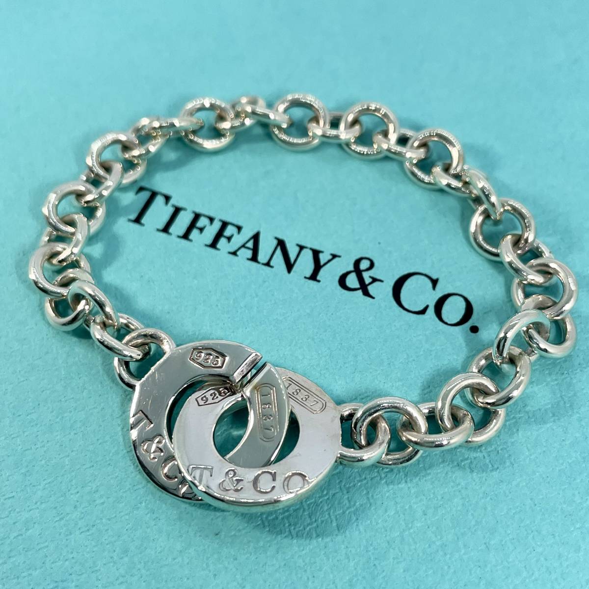 希少 ティファニー ダブル サークル クラスプ シルバー 1837 ブレスレット Tiffany ★467