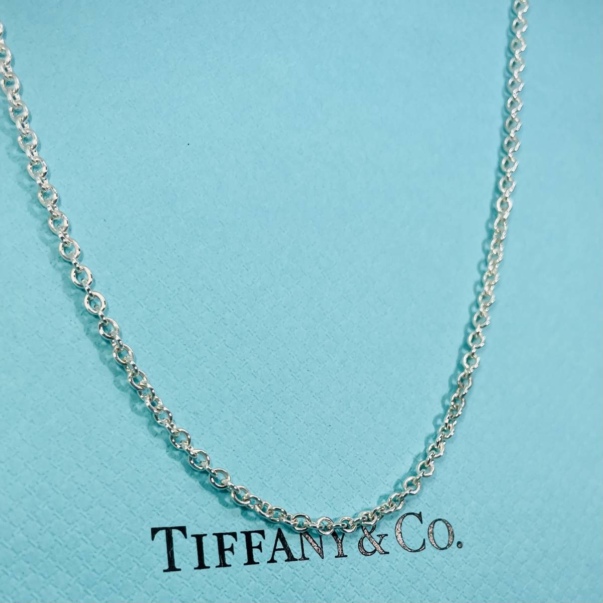 【希少】ティファニー ミディアム チェーン ネックレス シルバー 40cm 太め TIFFANY&Co. ★493