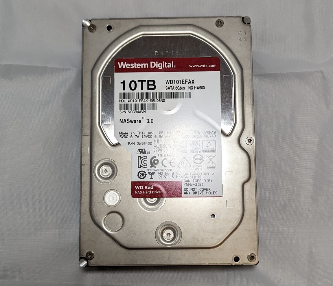 10TB◇WD RED Plus WD101EFAX NAS用高耐久モデル◇◇SATA600 5400