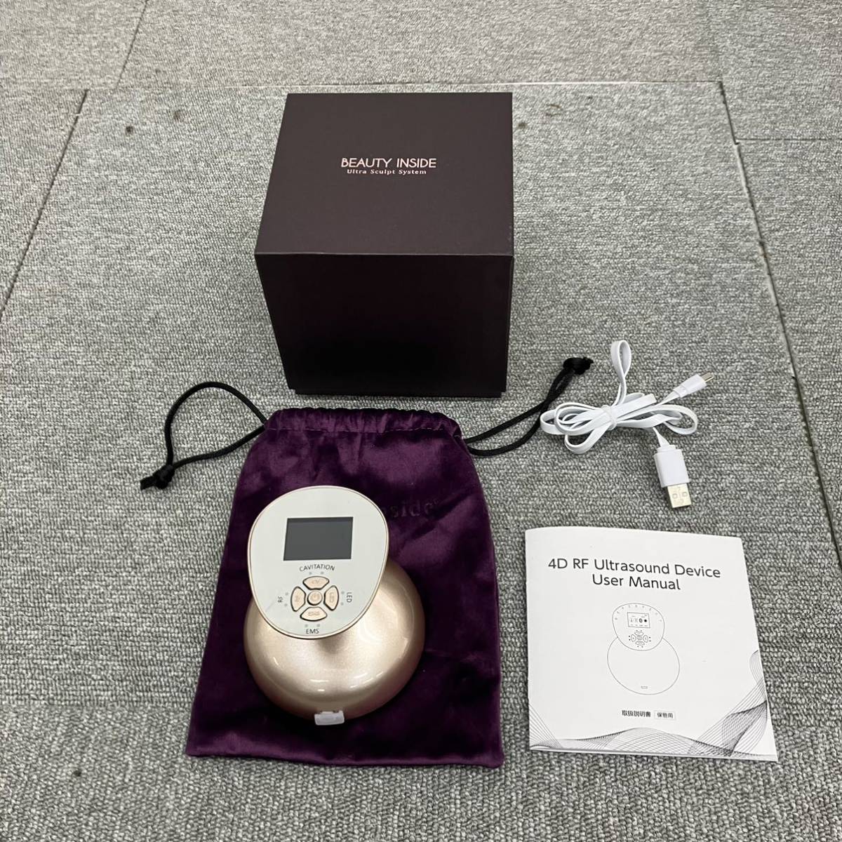 □【売り切り】BEAUTY INSIDE Ultra Sculpt System 4D RF Ultrasound Device 美容機器 EMS フェイスケア ボディケア説明書付属 動作確認済_画像1